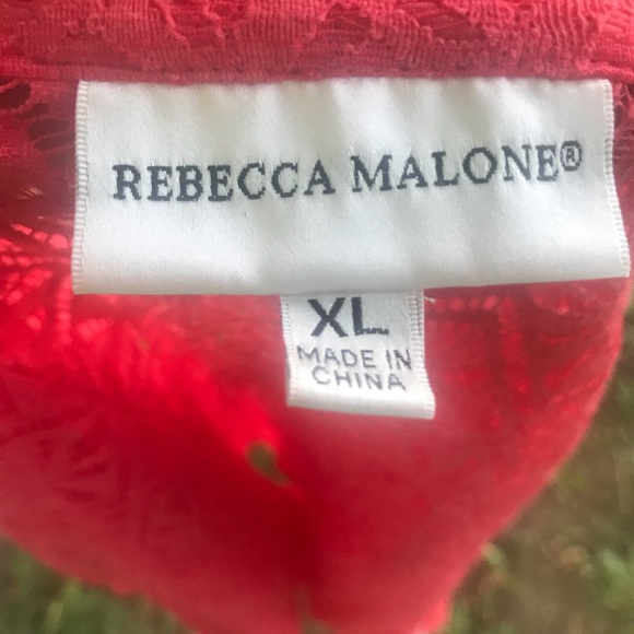 Stunning coral lace button down shirt XL - Picture 2 of 4